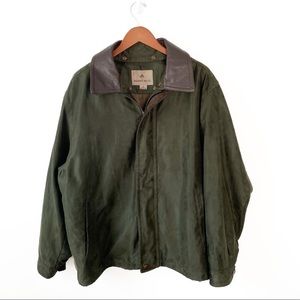 Rainforest Men’s  Removable Liner Leather Collar Green Coat Size XL